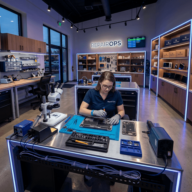 Modern repair shop using RepairOps workstation